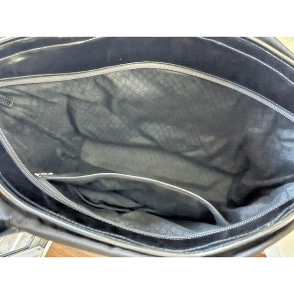 GUCCI Black Nylon Patent Tote Handbag Purse Women Laptop Business Overnight Hobo - Picture 5 of 15